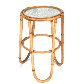 Vintage model plant table in rattan