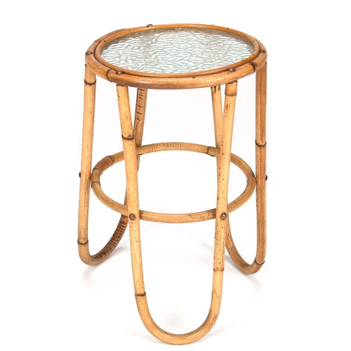 Vintage model plant table in rattan