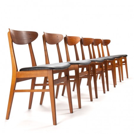 Design set of 6 Danish vintage Farstrup model 210 chairs