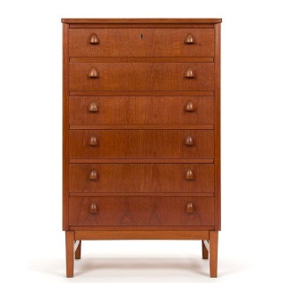 Mid-century Deense teakhouten vintage ladekast