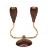 Danish vintage Mid-Century candlestick in rosewood and brass