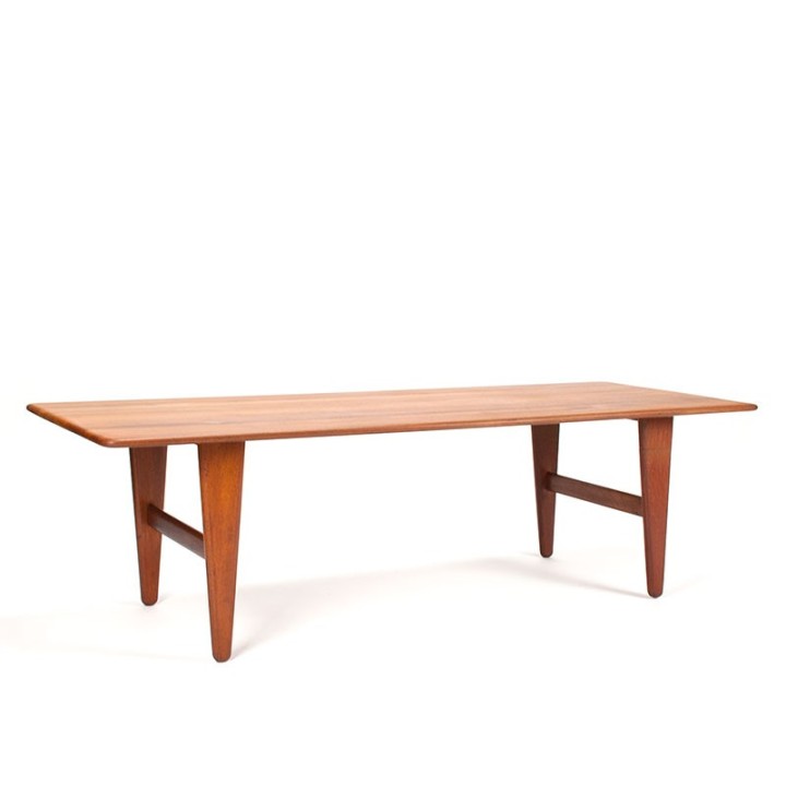 Groot model teakhouten vintage Deense salontafel