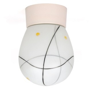 Glazen vintage plafondlamp uit de fifties