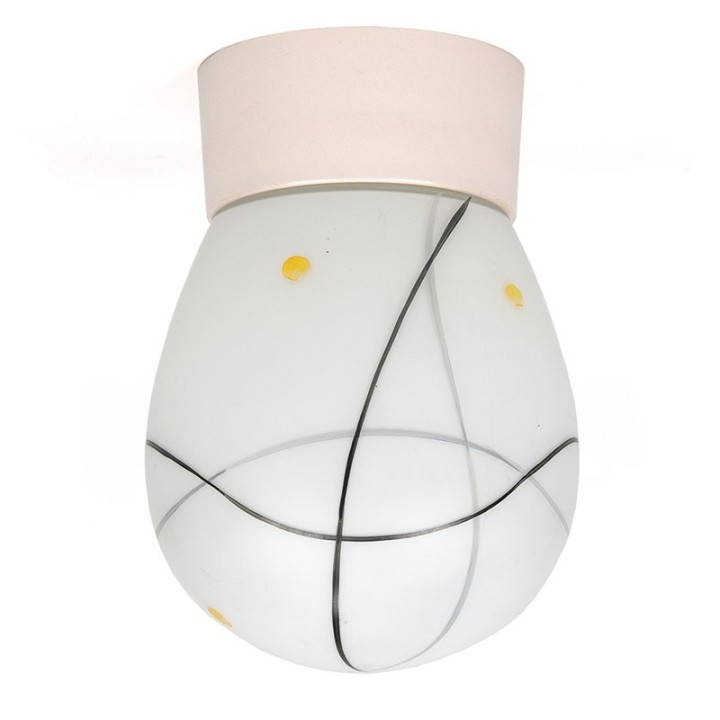 Glass vintage ceiling lamp from the fifties