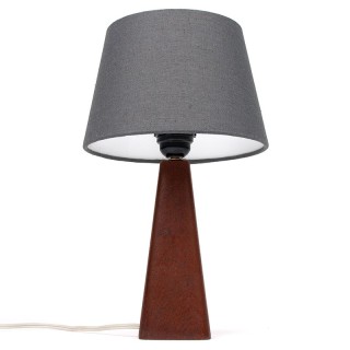 Danish teak vintage table lamp with gray shade