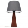 Danish teak vintage table lamp with gray shade