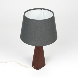 Danish teak vintage table lamp with gray shade