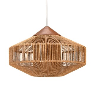 Ib Fabiansen Danish hanging lamp in teak and rope