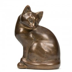 Large model vintage cat in brass