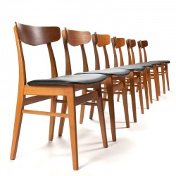 Findahls set van 6 vintage Mid-Century Deense stoelen