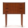 Small Mid-Century Danish vintage chest of drawers on high legs