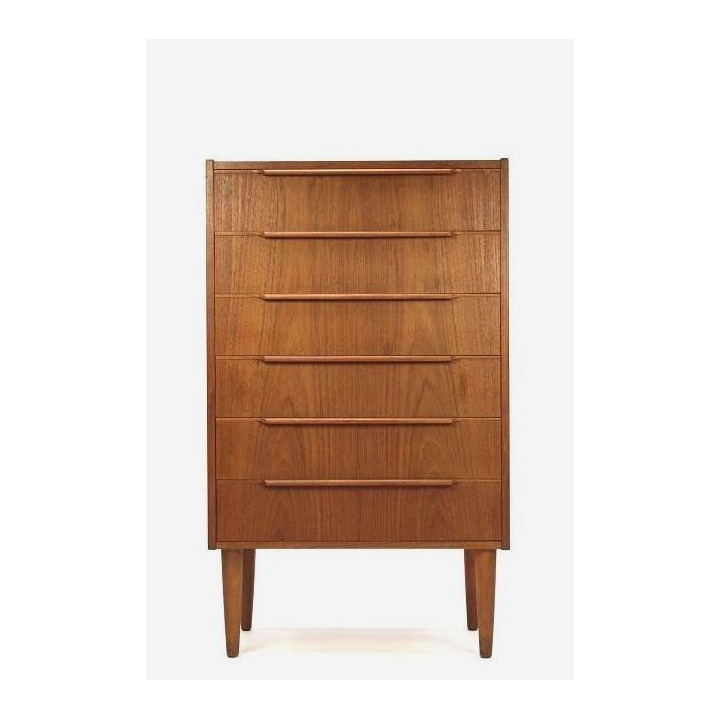 Deense ladekast in teakhout vintage design jaren 60