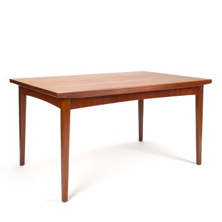 Teakhouten uitschuifbare Mid-Century vintage Deense eettafel