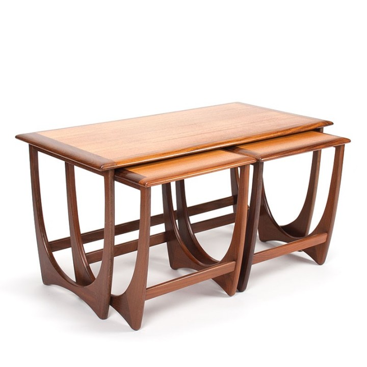 Side table by Gplan vintage in teak with 2 small tables