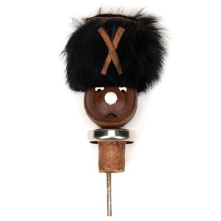 Scandinavian vintage bottle stopper as an Guard with Bearskin