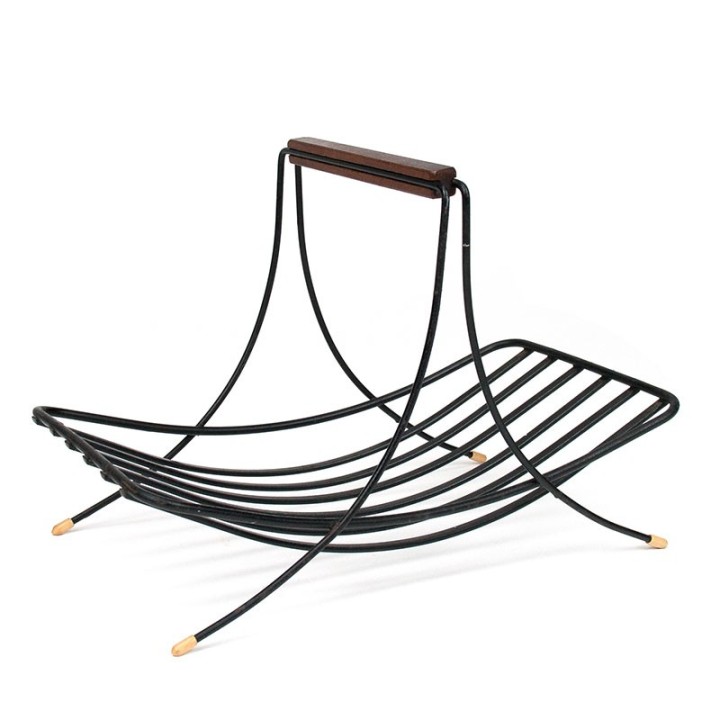 Metalen vintage fruitschaal uit de vijftiger jaren