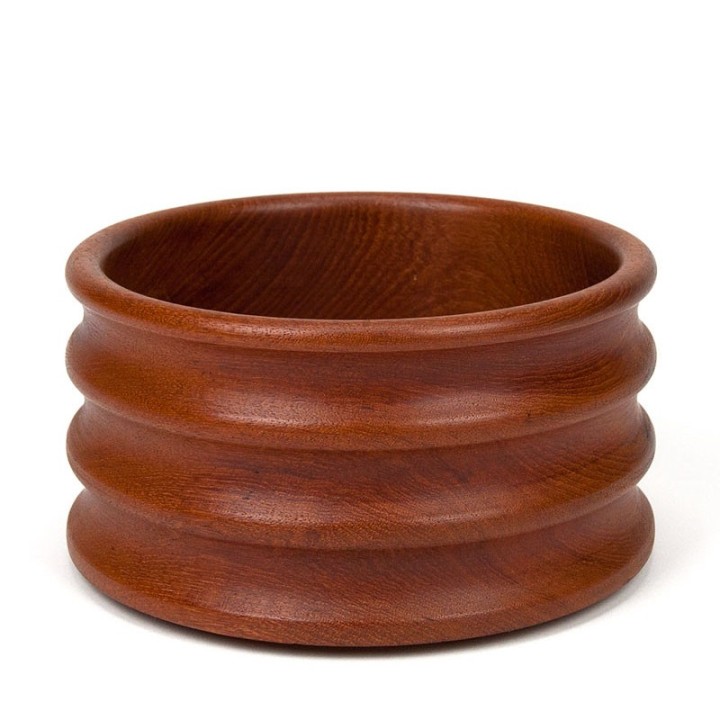Teak vintage bowl with ribs