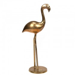 Vintage brass statue of a flamingo