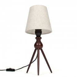 Teak Danish vintage table lamp on 3 legs