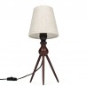 Teak Danish vintage table lamp on 3 legs