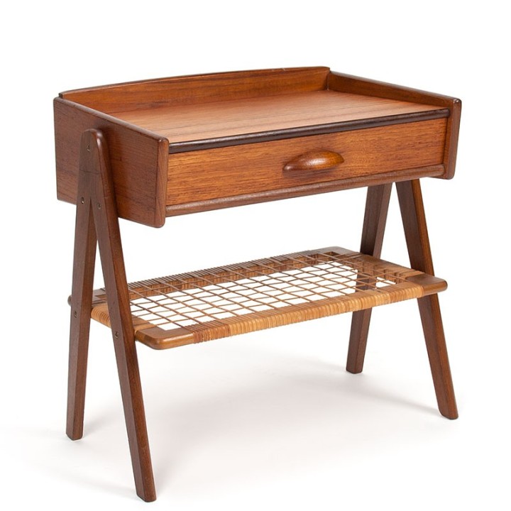 Bedside table in teak vintage Scandinavian design