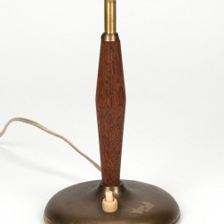 Scandinavian vintage table lamp in teak and brass