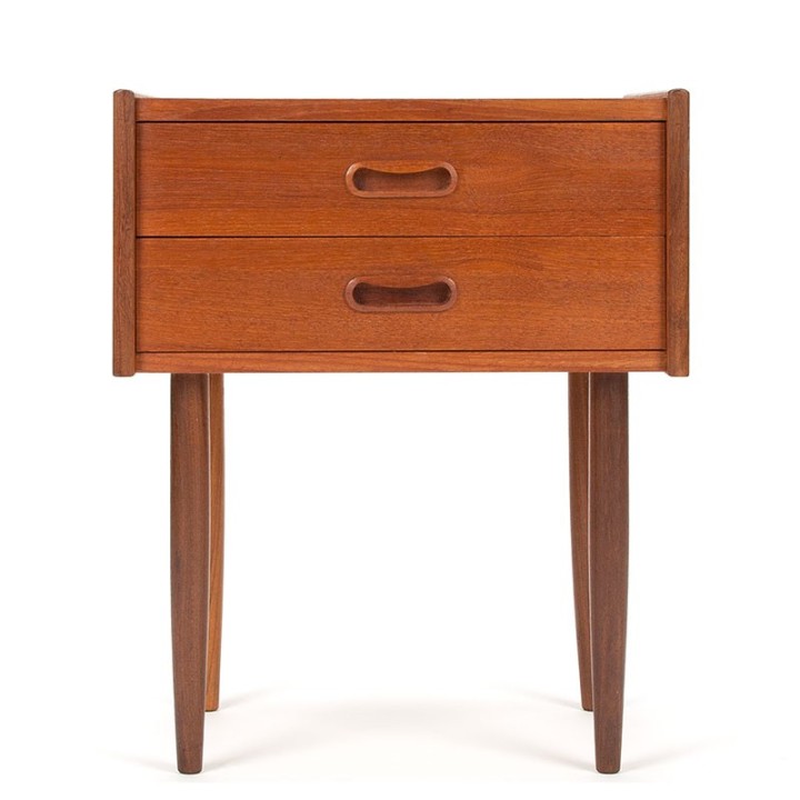 Kleine Mid-Century vintage Deense ladekast met 2 lades