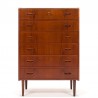 Mid-Century teak vintage chest of drawers with 6 drawers
