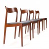 Set van 4 Mid-Century Deense vintage design stoelen