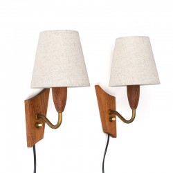 Set of 2 vintage Mid-Century Danish wall lamps