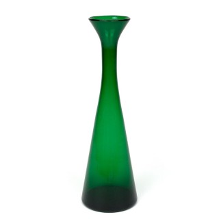 Groen glazen vintage karaf/ vaas uit Scandinavië