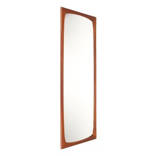 Large Danish teak vintage mirror from Aarhus