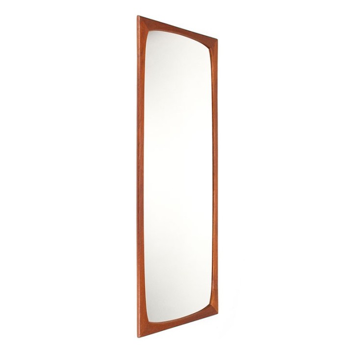 Large Danish teak vintage mirror from Aarhus