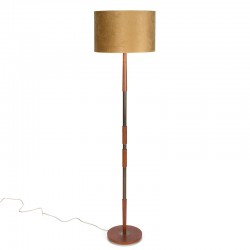 Danish vintage design floor lamp in teak and brass