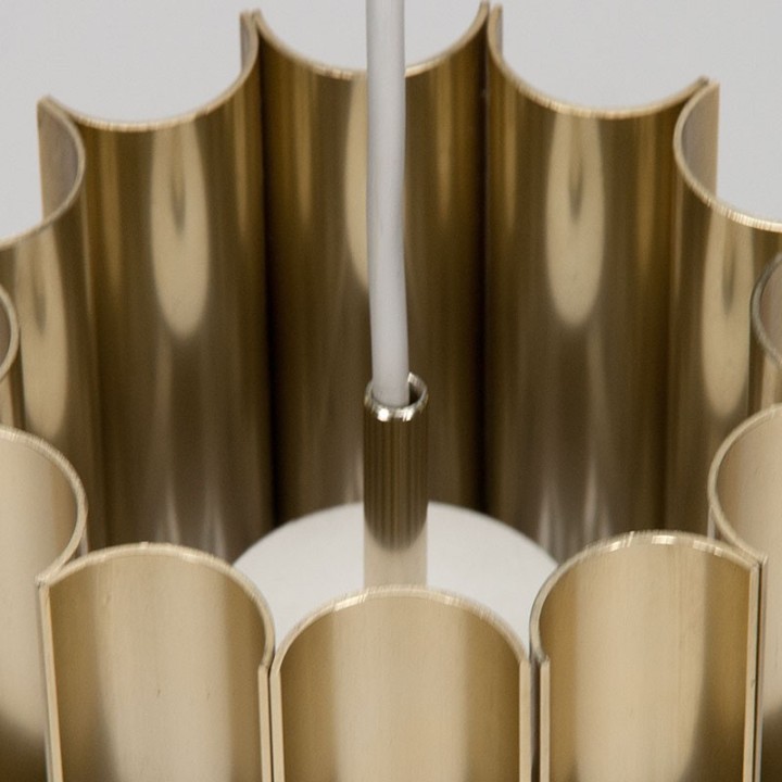 Bent Karlby vintage Pan hanglamp voor Lyfa in messing