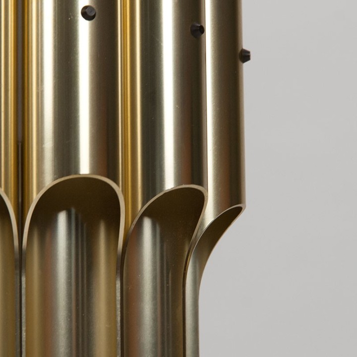 Bent Karlby vintage Pan hanging lamp by Lyfa in brass