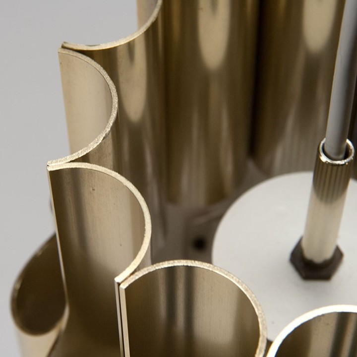 Bent Karlby vintage Pan hanging lamp by Lyfa in brass