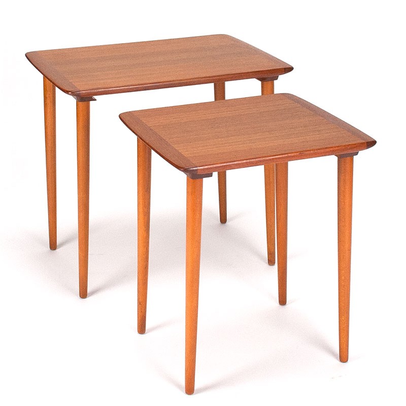 Danish set of 2 teak vintage side tables