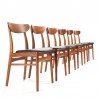 Mid-Century set of 6 Danish vintage dining table chairs