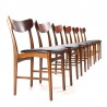 Danish Mid-Century set of 6 vintage dining table chairs