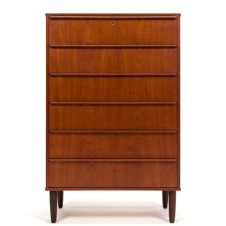 Vintage tallboy chest of drawers Danish Mid-Century design