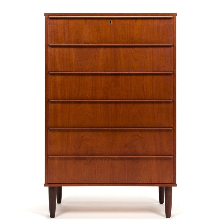 Vintage tallboy chest of drawers Danish Mid-Century design
