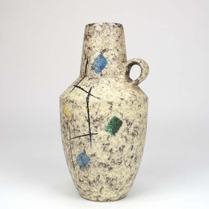 Large model vintage Scheurich vase with fifties decor