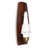 Vintage wall lamp with rosewood wall part and glass shade