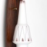 Vintage wandlamp met palissander muurdeel en glazen kapje