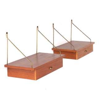 Set van 2 Deense vintage hangende nachtkastjes