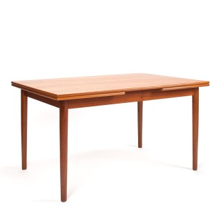 Mid-Century Danish vintage extendable dining table in teak