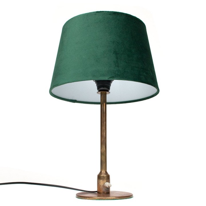 Messing tafellamp vintage jaren zestig met groene kap