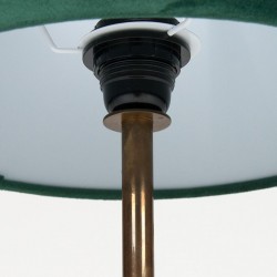 Brass table lamp vintage sixties with green shade