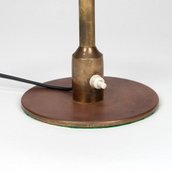 Brass table lamp vintage sixties with green shade